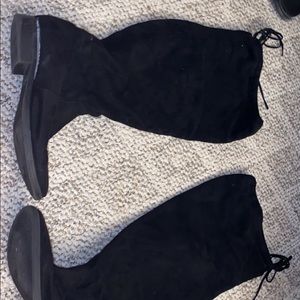 Black knee high boots